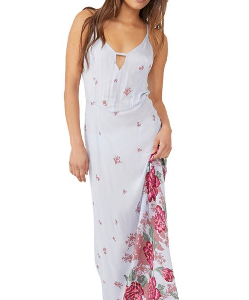 Free People Women's Get To You Floral Maxi Sundress Purple Size X-Large