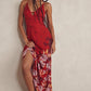 Free People Women's Get To You Floral Maxi Sundress Red Size X-Small