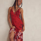 Free People Women's Get To You Floral Maxi Sundress Red Size X-Small