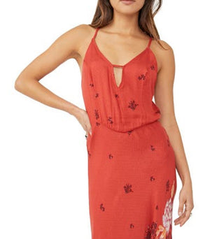 Free People Women's Get To You Floral Maxi Sundress Red Size X-Large