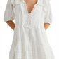 Free People Women's Elora Tonal Windowpane Check Minidress White Size X-Small
