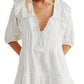Free People Women's Elora Tonal Windowpane Check Minidress White Size X-Small