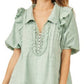 Free People Women's Elora Tonal Windowpane Check Minidress Green Size X-Small