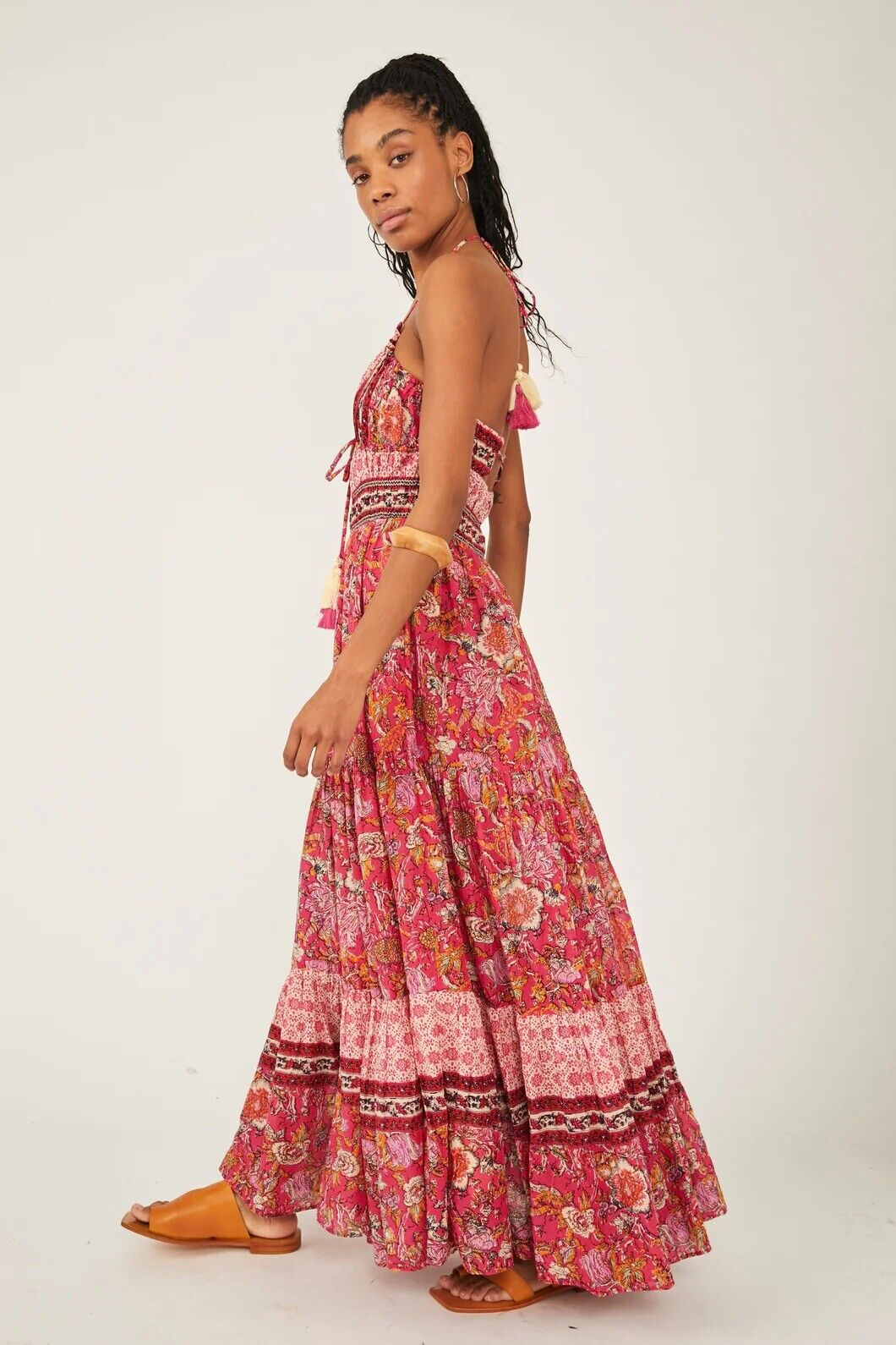 Free People Women's Real Love Print Maxi Dress Red Size Large