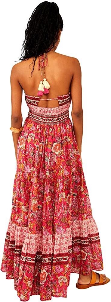 Free People Women's Real Love Print Maxi Dress Red Size Large