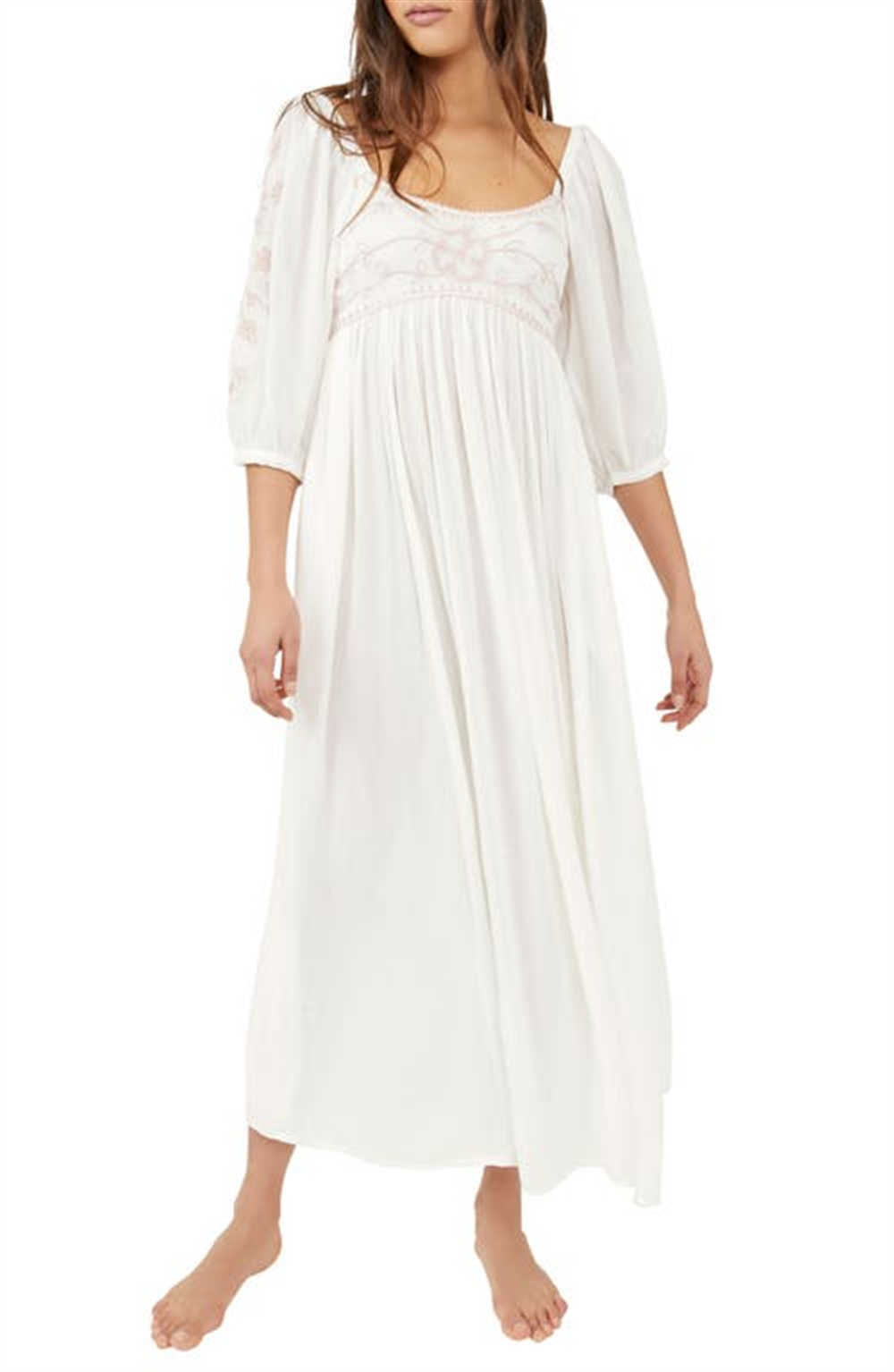 Free People Women's Wedgewood Maxi Dress White Size Small