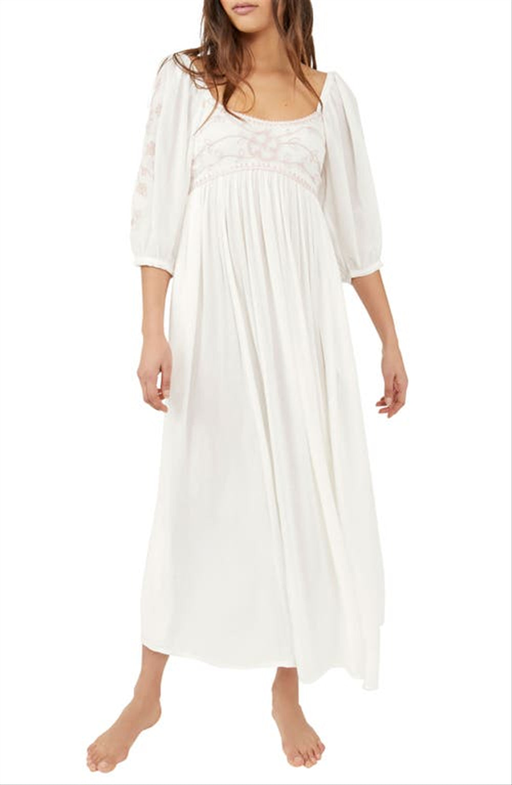 Free People Women's Wedgewood Maxi Dress White Size Medium