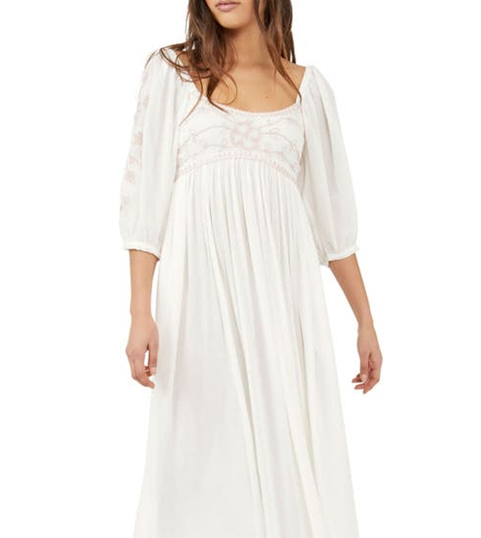 Free People Women's Wedgewood Maxi Dress White Size Medium