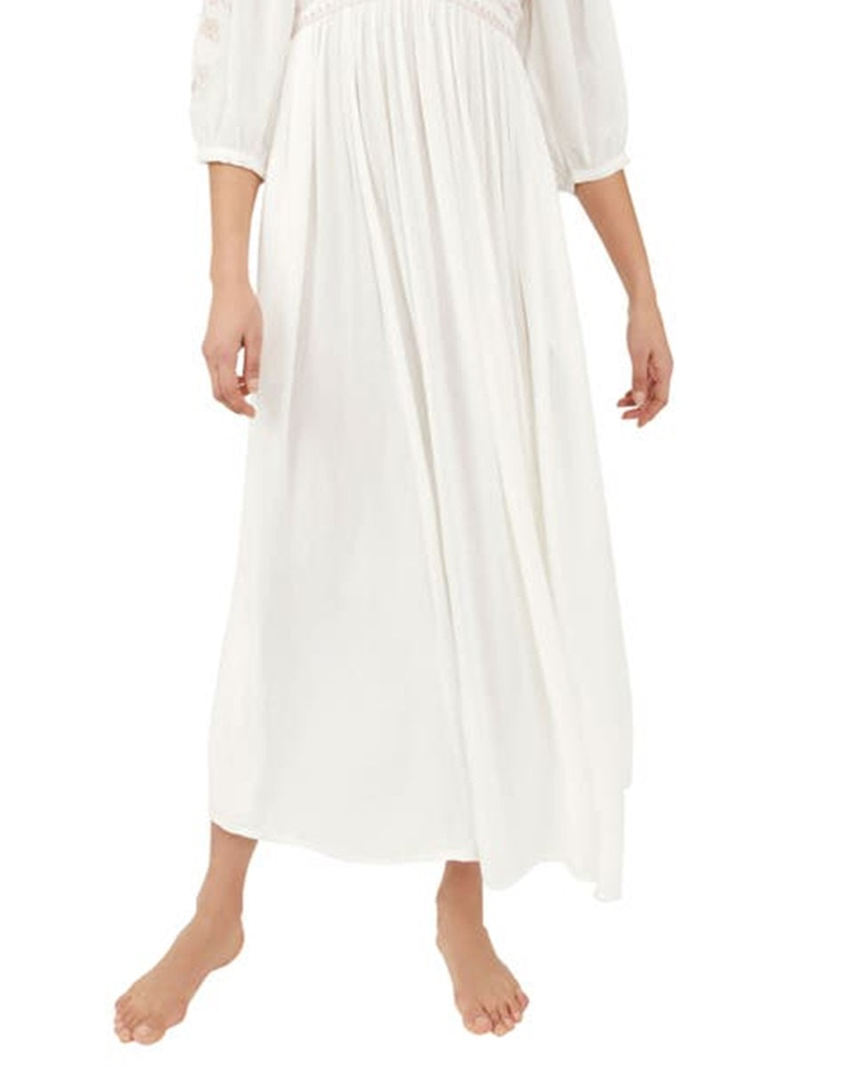 Free People Women's Wedgewood Maxi Dress White Size Medium