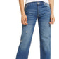 Free People Women's Maggie Ripped Ankle Straight Leg Jeans Blue Size 28