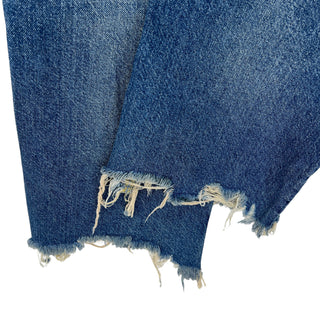 Free People Women's Maggie Ripped Ankle Straight Leg Jeans Blue Size 30