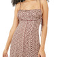 Free People Women's Kai Print Tie Strap Minidress Brown Size Small