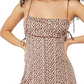 Free People Women's Kai Print Tie Strap Minidress Brown Size Small