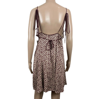 Free People Kai Print Minidress - Coffee Combo, Size Medium
