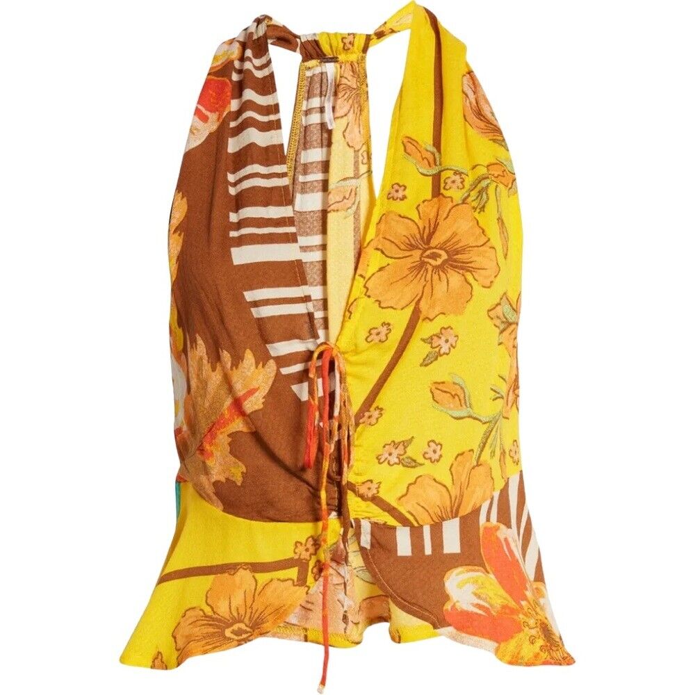 Free People Women's Hot Tropics Tank Yellow Size Large