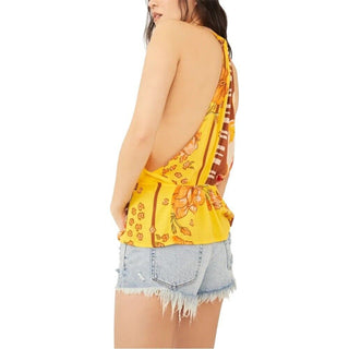 Free People Women's Hot Tropics Tank Yellow Size Large
