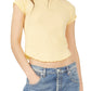 Free People Women's Be My Baby Cotton T-Shirt Yellow Size S