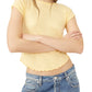 Free People Women's Be My Baby Cotton T-Shirt Yellow Size S