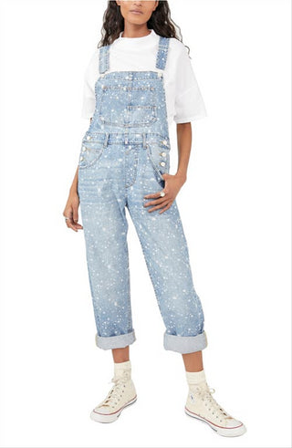 Free People Women's Ziggy Denim Overalls Blue Size Small