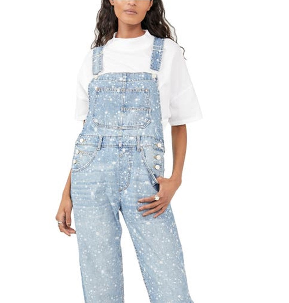 Free People Women's Ziggy Denim Overalls Blue Size Small