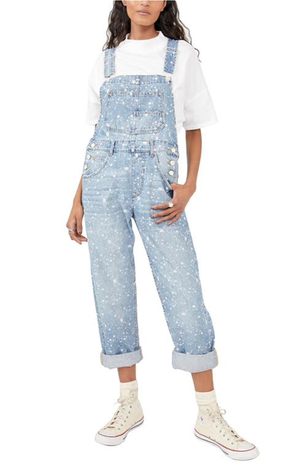 Free People Women's Ziggy Denim Overalls Blue Size Large