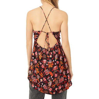 Free People Women's Pixie Cross Back Tunic Top Black Size Small