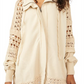 Free People Women's Dune Bug Zip Up Cotton Cardigan White Size Large