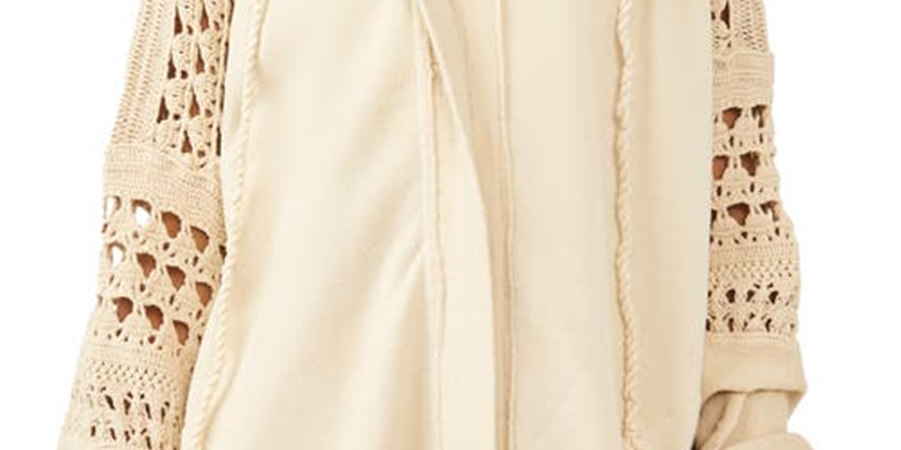 Free People Women's Dune Bug Zip Up Cotton Cardigan White Size Large