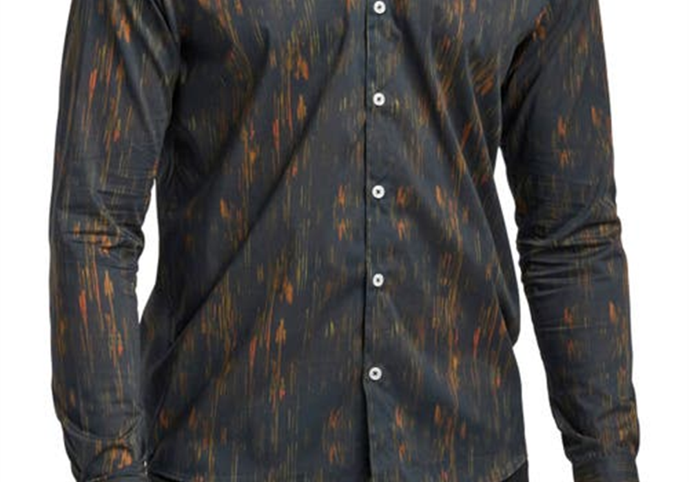 Good Man Brand On-Point Stretch Button-Up Shirt In Sky Captain Textured Lines Size X-Large