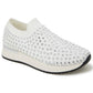 Kenneth Cole Reaction Women's Cameron Jewel Joggers Sneakers Shoes White Size 7.5