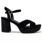 Kenneth Cole Reaction Women's Reeva Criss Cross Platform Dress Sandals Black Size 9.5