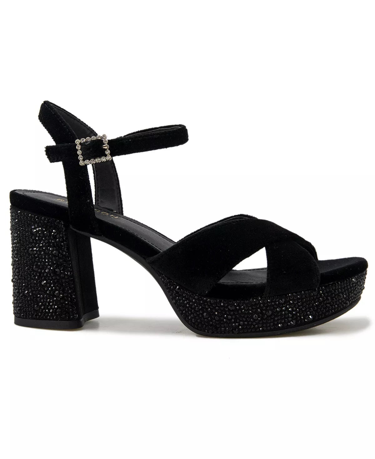 Kenneth Cole Reaction Women's Reeva Criss Cross Platform Dress Sandals Black Size 9.5