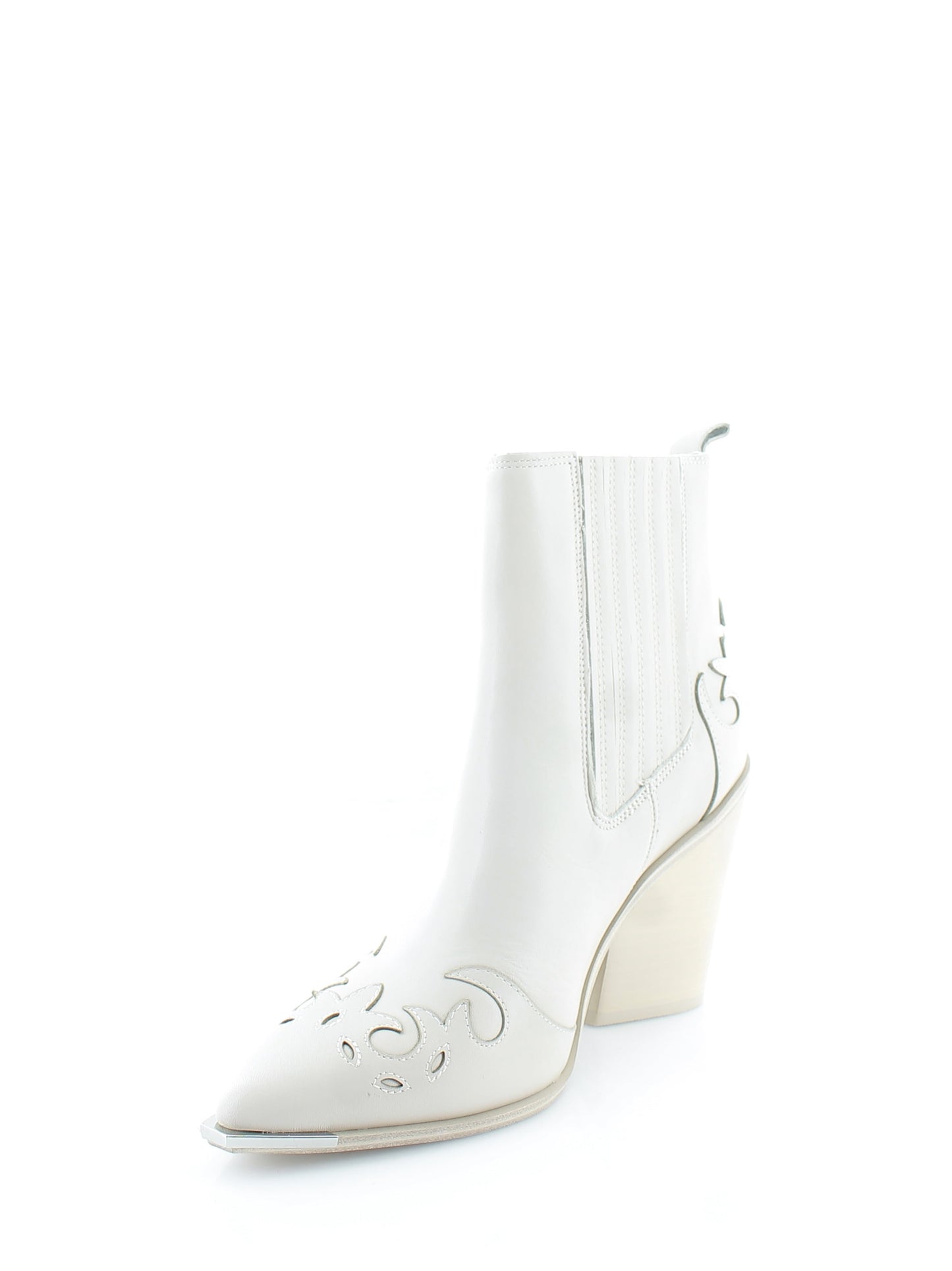 Steve Madden Trim Pointed Toe Western Bootie in Bone Multi Size 7.5