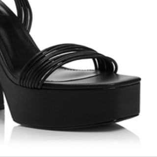 Aqua Women's Aq Sweet Block Heel Platform Sandals Black Size 9 M
