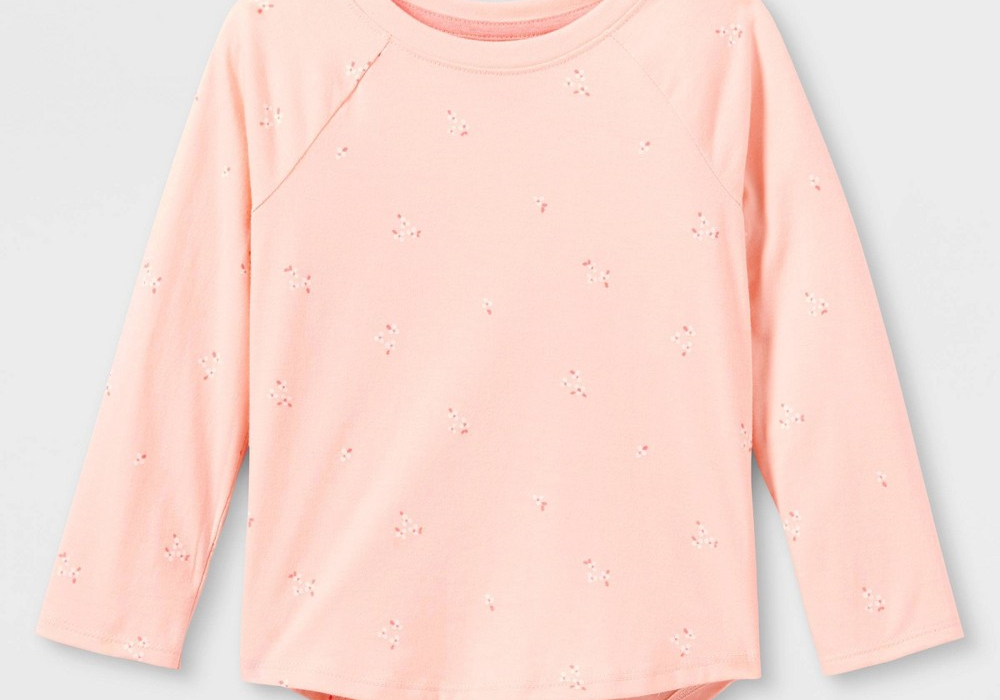 Cat & Jack Toddler Girls' Floral Long Sleeve T-Shirt Pink 5T