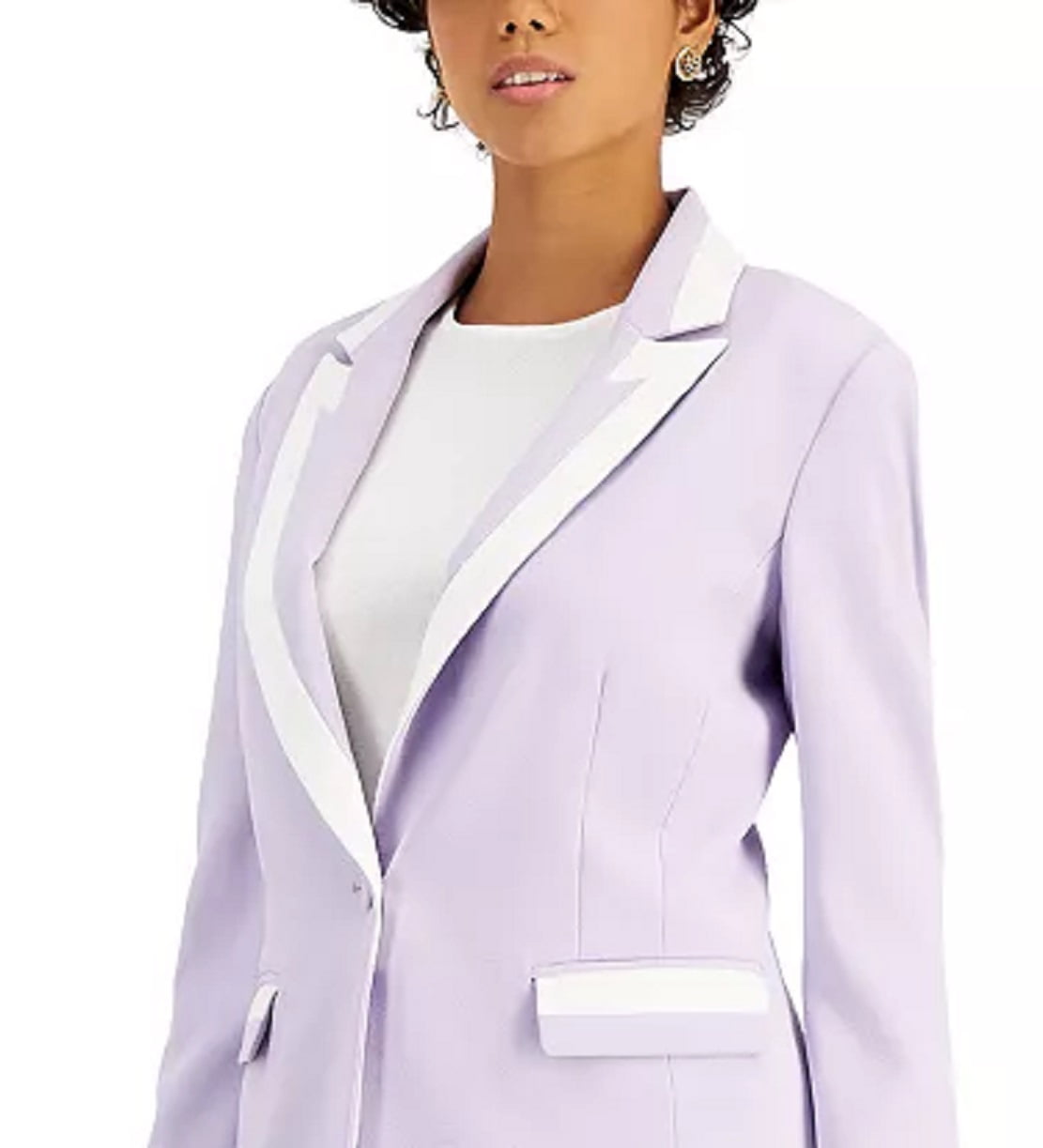 Tahari ASL Women's Purple Contrast Trim Blazer Size 2