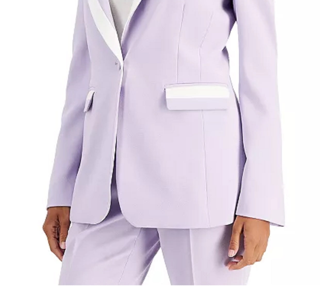 Tahari ASL Women's Purple Contrast Trim Blazer Size 2