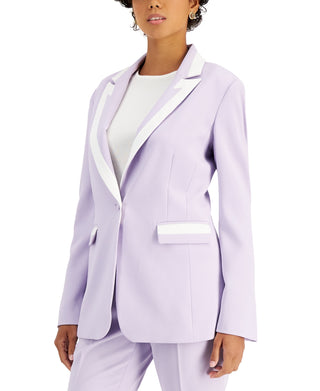 Tahari ASL Women's Purple Contrast Trim Blazer Size 2