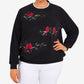 Alfred Dunner Women'sClassics Cardinals Pullover Sweater Black Size 1X