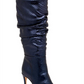 BEAUTIISOLES Pam Slouch Pointed Toe Boot in Anaconda Midnight Navy , Size 7