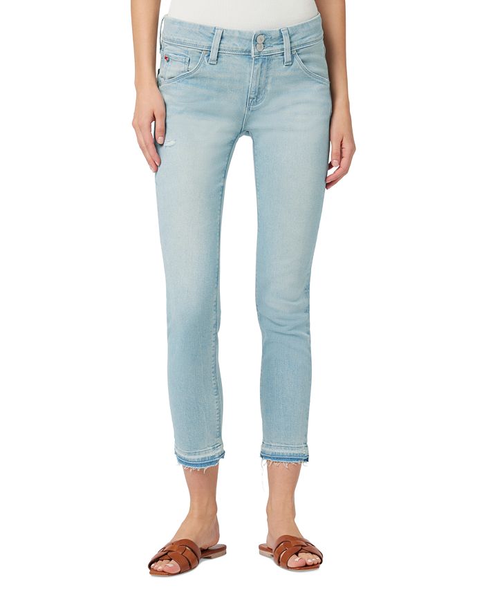 Hudson Jeans Women's Collin Released Raw Hem Crop Skinny Jeans Blue Size 30