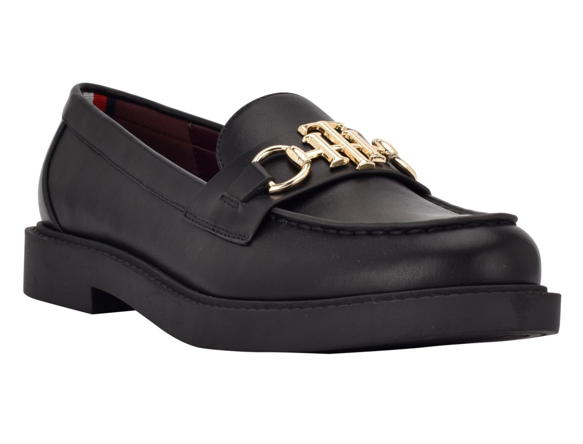 Tommy Hilfiger Women's Moc Toe Loafer Black Size 11 M