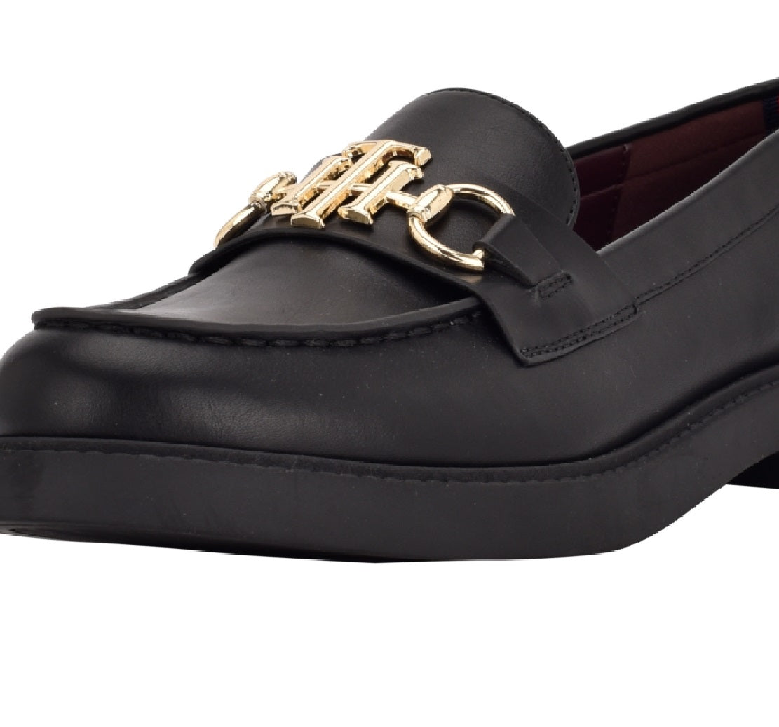 Tommy Hilfiger Women's Moc Toe Loafer Black Size 11 M