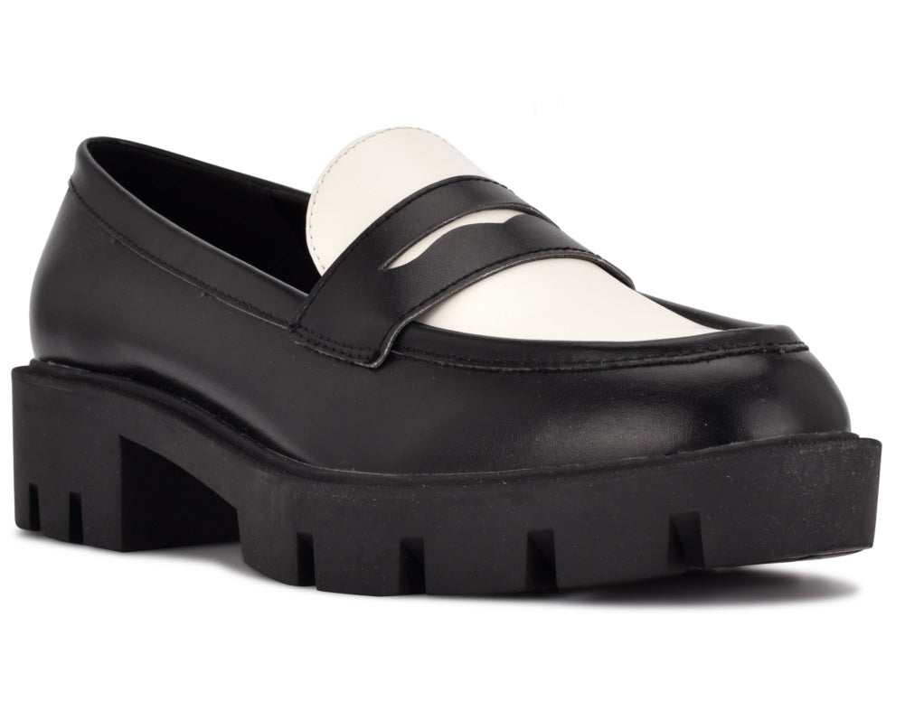 Nine West Women's Maibel Platform Penny Loafer Black Size 6.5 M