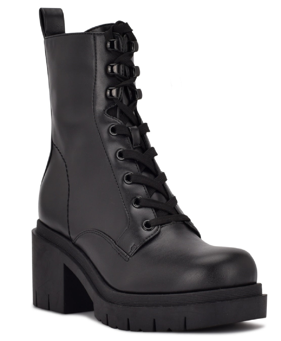 Nine West Women's Juna Combat Boot Black Size 5 M