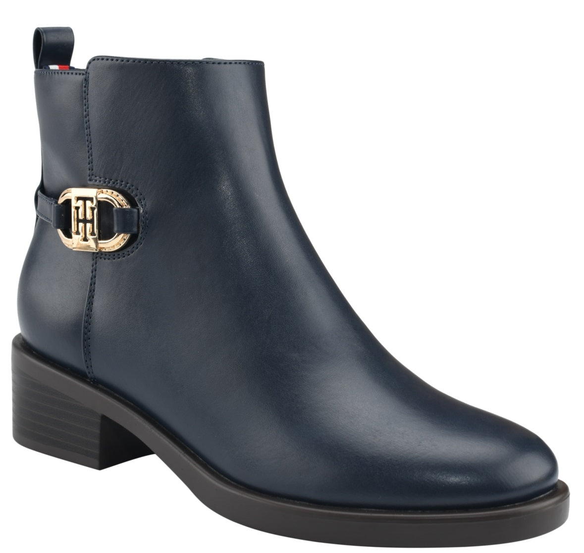 Tommy Hilfiger Women's Imiera Faux Leather Ankle Boot Blue Size 6 M