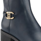 Tommy Hilfiger Women's Imiera Faux Leather Ankle Boot Blue Size 10 M