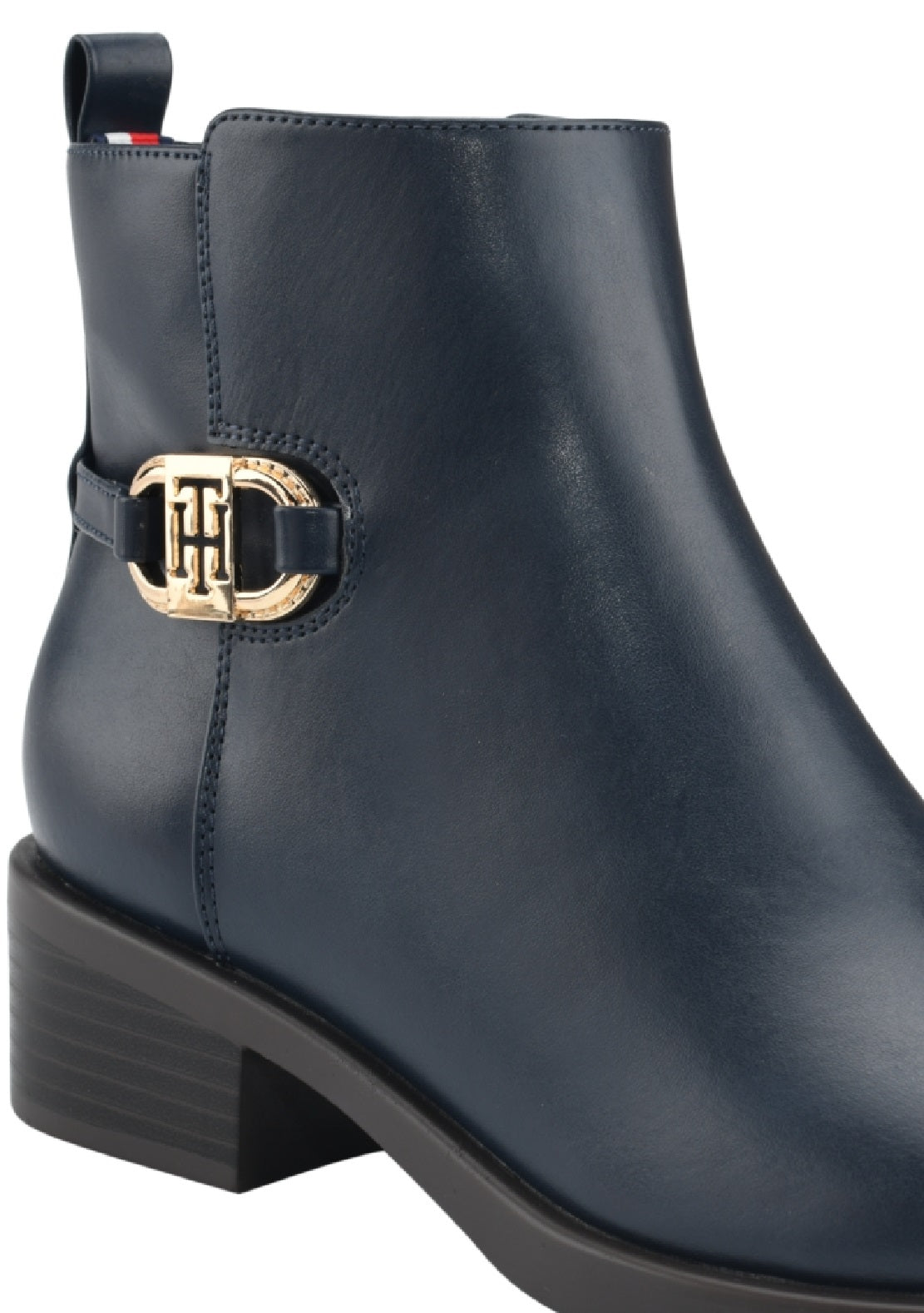 Tommy Hilfiger Women's Imiera Faux Leather Ankle Boot Blue Size 10 M