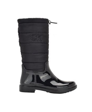 Calvin Klein Women's Siston Pull On Lug Sole Logo Cold Weather Rain Boots Black Size 7 M