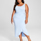 And Now This Women's Side Tie Midi Dress Blue Size 3X
